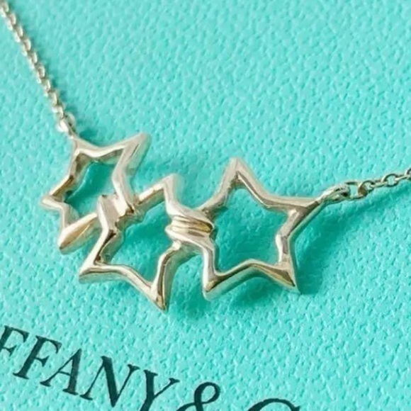 Tiffany & Co. Jewelry - Tiffany & Co. 3 Triple Star Pendant Necklace Silver 925